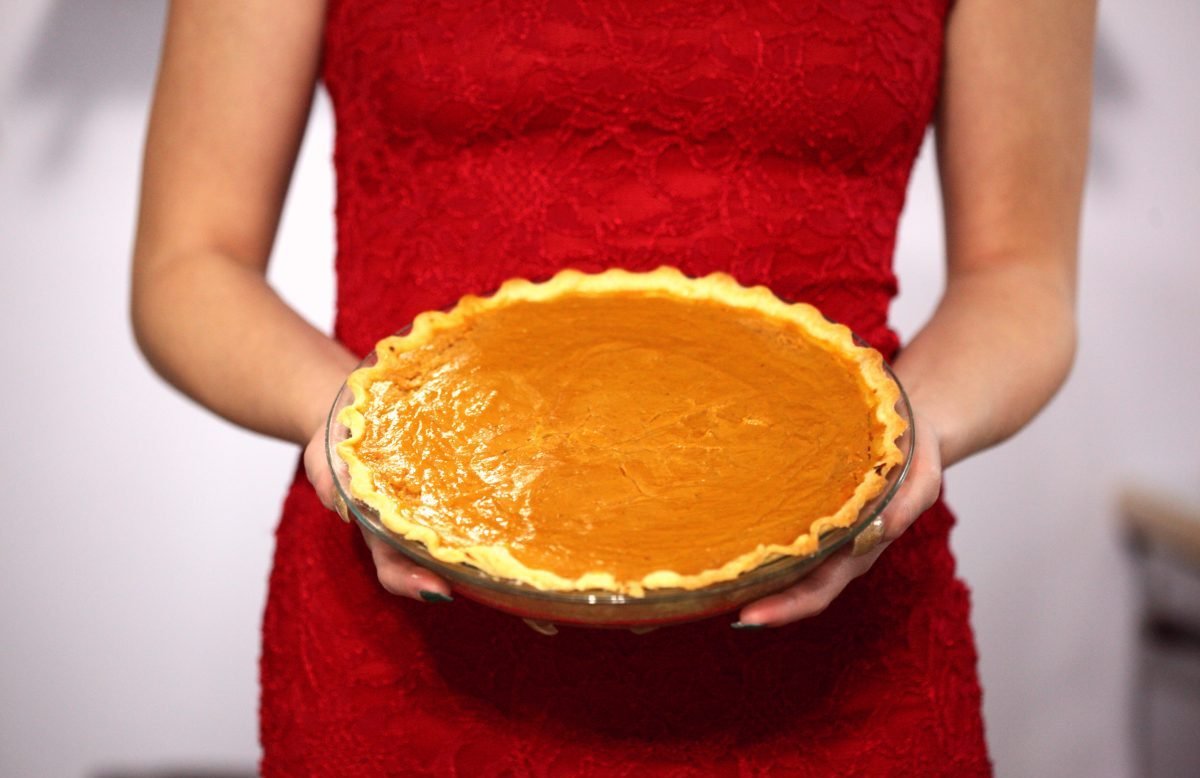 Homemade pumpkin pie.